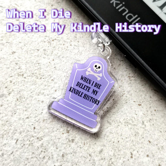 Acrylic Kindle ebook Phone Charm Dust Plug Bookish Books Bookworm Reading